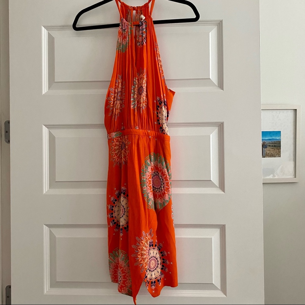 NWT Anthropologie Orange High Neck Dress